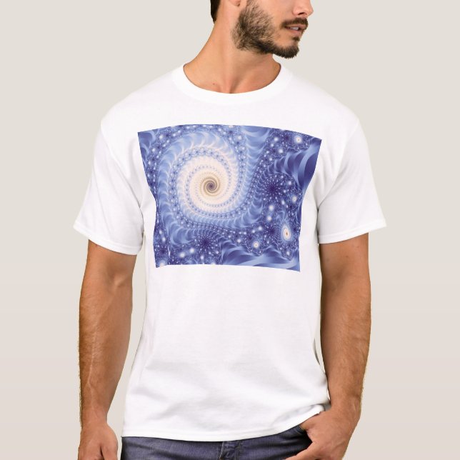 Trippy Psychedelic Starstorm Fine-Fraktal T-Shirt (Vorderseite)