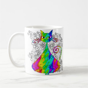 Trippy psychedelische Katzen-Kaffee-Tassen Kaffeetasse