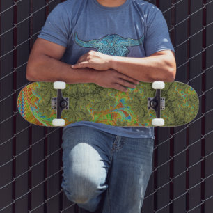 Trippy psychedelische Spirale Fraktal-Kunst Skateboard