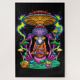 Trippy Pyschedelic Mushroom Wizard Puzzle