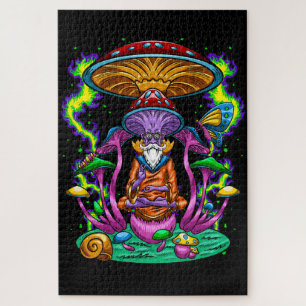 Trippy Pyschedelic Mushroom Wizard Puzzle