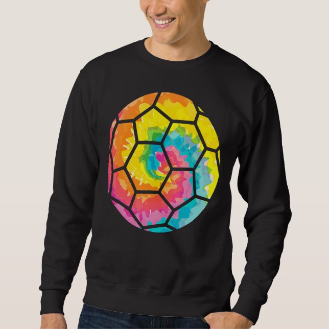 Trippy Rainbow Hippie Gefärbte Krawatte Handball Sweatshirt (Vorderseite)