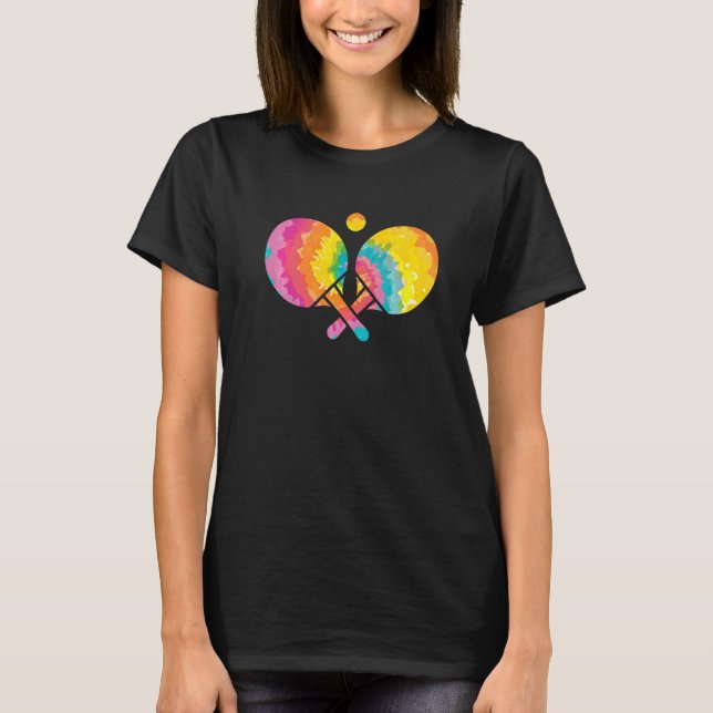 Trippy Rainbow Hippie Gefärbte Krawatte Tischtenni T-Shirt (Vorderseite)