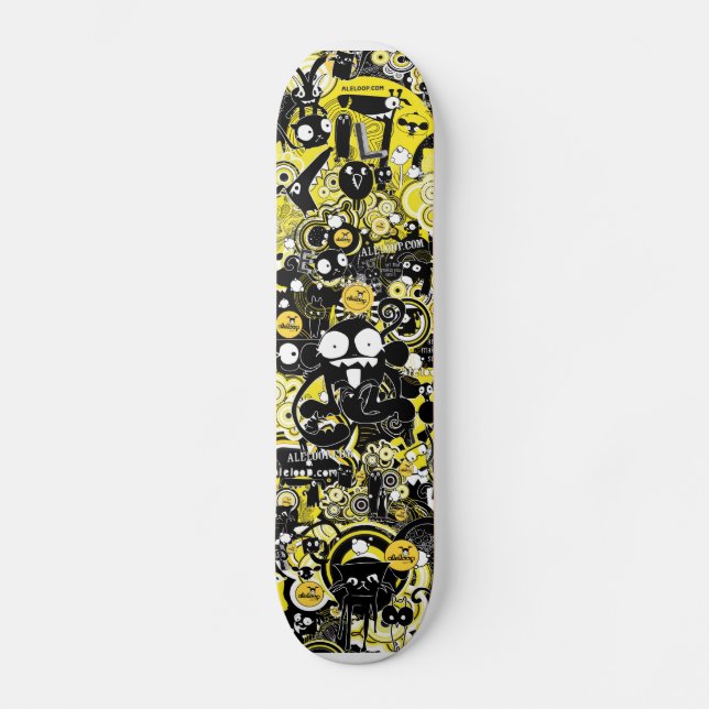 Trippy Raum-Außerirdische Skateboard (Vorderseite)