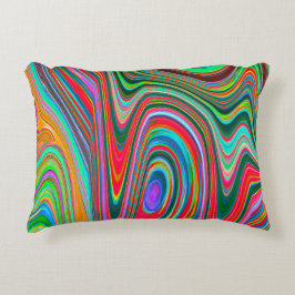 Trippy Red, Green und Blue Abstrakt Groovy Art Dekokissen