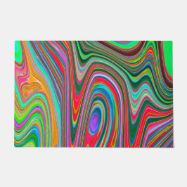 Trippy Red, Green und Blue Abstrakt Groovy Art Fußmatte