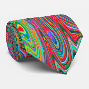 Trippy Red, Green und Blue Abstrakt Groovy Art Krawatte