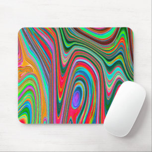 Trippy Red, Green und Blue Abstrakt Groovy Art Mousepad