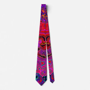 Trippy Red und Lila Abstrakt Retro Liquid Swirl Krawatte