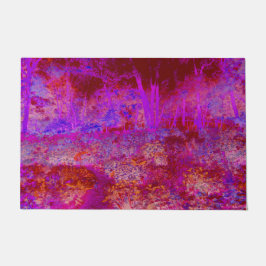Trippy Red und Magenta Impressionistische Landscha Fußmatte