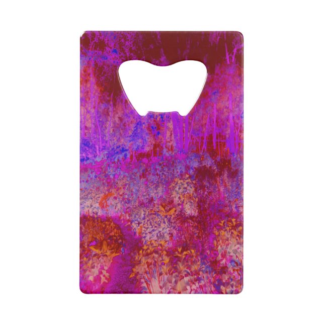 Trippy Red und Magenta Impressionistische Landscha Geldbeutel Flaschenöffner (Vorderseite)
