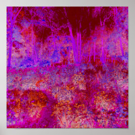 Trippy Red und Magenta Impressionistische Landscha Poster