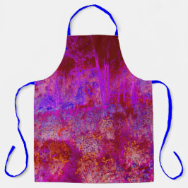 Trippy Red und Magenta Impressionistische Landscha Schürze
