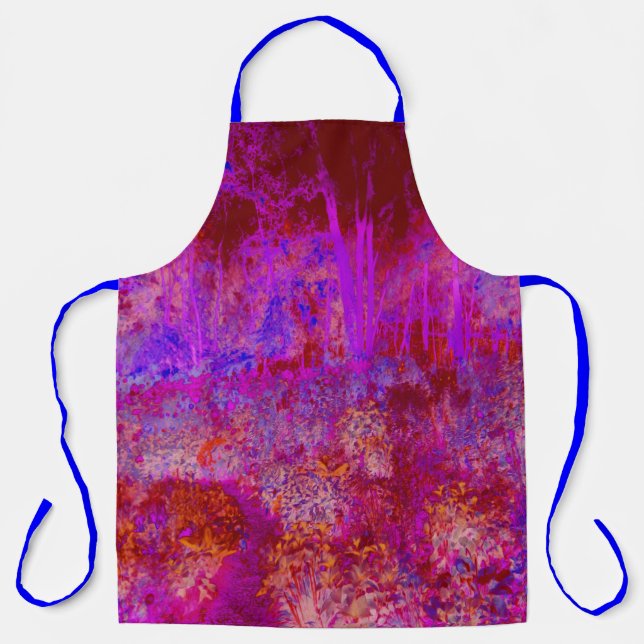 Trippy Red und Magenta Impressionistische Landscha Schürze (Vorderseite)