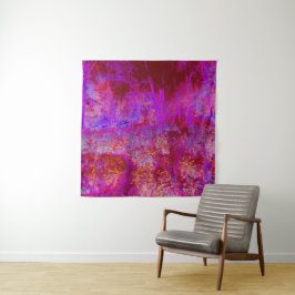 Trippy Red und Magenta Impressionistische Landscha Wandteppich