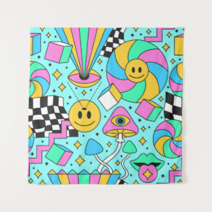 Trippy Regenbogen 60er Pop-Psychedelic nahtloses M Wandteppich