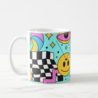 Trippy Regenbogen 60er Pop psychedelisches nahtlos Kaffeetasse