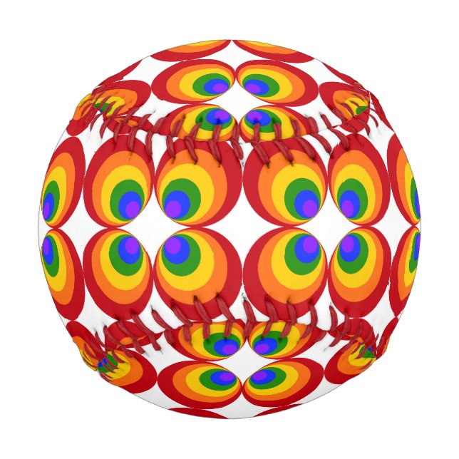 Trippy Regenbogenblumen Baseball (Vorderseite)