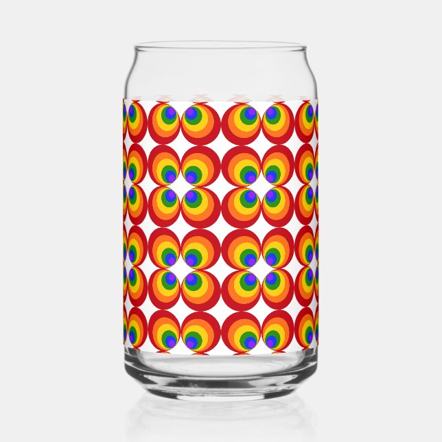 Trippy Regenbogenblumen Dosenglas (Vorderseite)