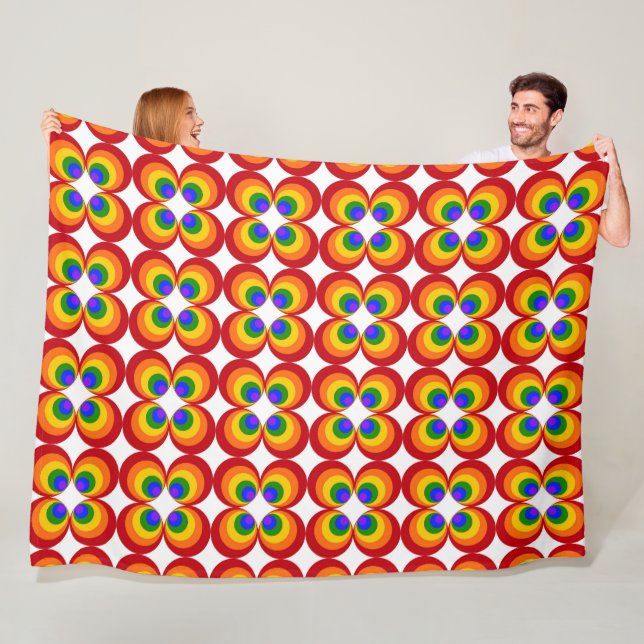 Trippy Regenbogenblumen Fleecedecke (Beispiel)