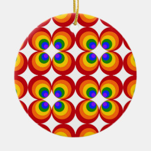 Trippy Regenbogenblumen Keramik Ornament
