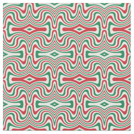 Trippy Retro Groovy Squiggy Weihnachtsmuster Stoff
