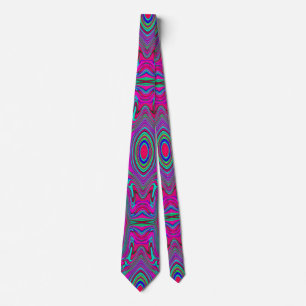 Trippy Retro Magenta, Blau und Grün Abstrakt Krawatte