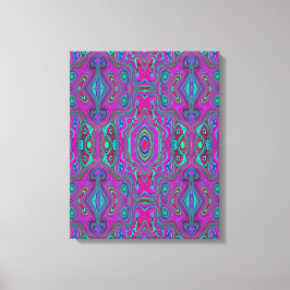 Trippy Retro Magenta, Blau und Grün Abstrakt Leinwanddruck