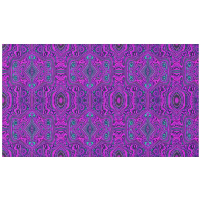Trippy Retro Magenta und Schwarz Abstraktes Muster Tischdecke (Vorderseite (Horizontal))