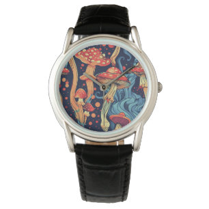 Trippy Retro Mushroom Watch Armbanduhr