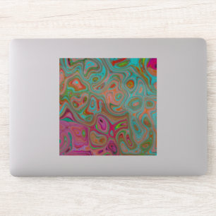 Trippy Retro Orange und Aqua Groovy Abstrakte Kuns Aufkleber