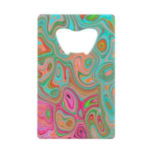 Trippy Retro Orange und Aqua Groovy Abstrakte Kuns Geldbeutel Flaschenöffner