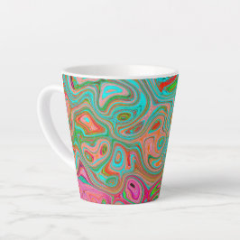Trippy Retro Orange und Aqua Groovy Abstrakte Kuns Milchtasse