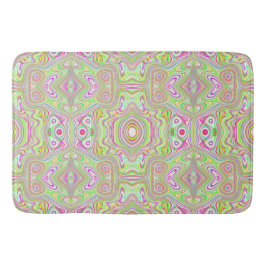 Trippy Retro Pink und Lime Green Abstraktes Muster Badematte
