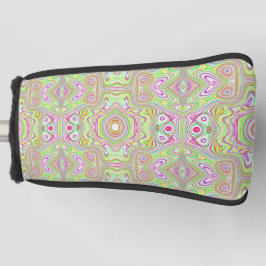 Trippy Retro Pink und Lime Green Abstraktes Muster Golf Headcover