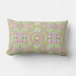 Trippy Retro Pink und Lime Green Abstraktes Muster Lendenkissen