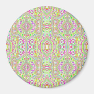 Trippy Retro Pink und Lime Green Abstraktes Muster Magnet