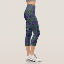 Trippy Retro Royal Blue und Lime Green Abstrakt