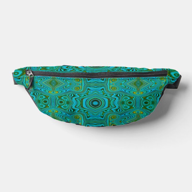 Trippy Retro Türkis Chartreuse Abstraktes Muster Bauchtasche (Ablage )