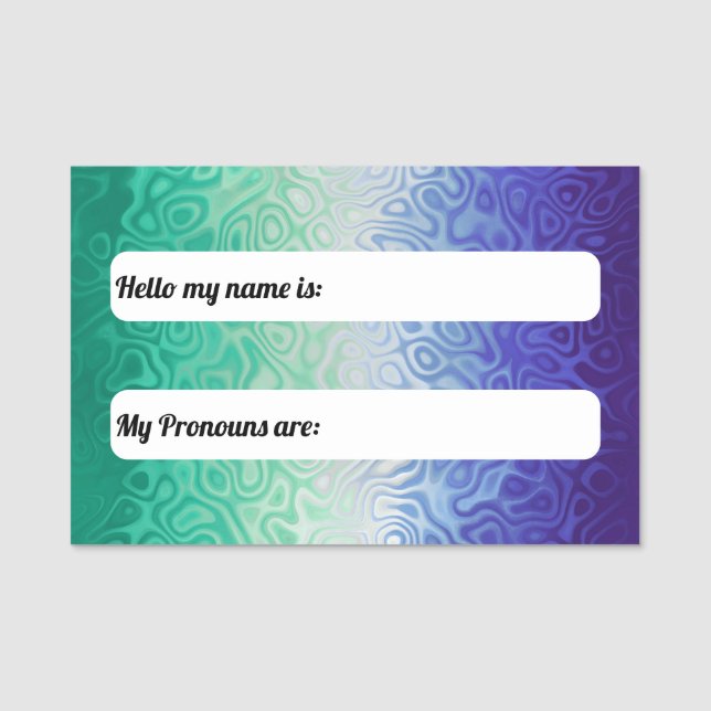 Trippy Ripply Funky Boho MLM Men Love Men Pride Namensschild (Vorderseite)