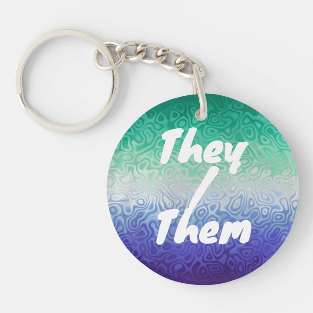 Trippy Ripply Funky Boho MLM Men Love Men Pride Schlüsselanhänger (Vorderseite)