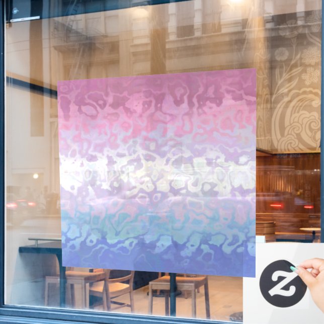 Trippy Ripply Groovy Eccentric Bigender Prilag Fensteraufkleber (Café-Fenster)