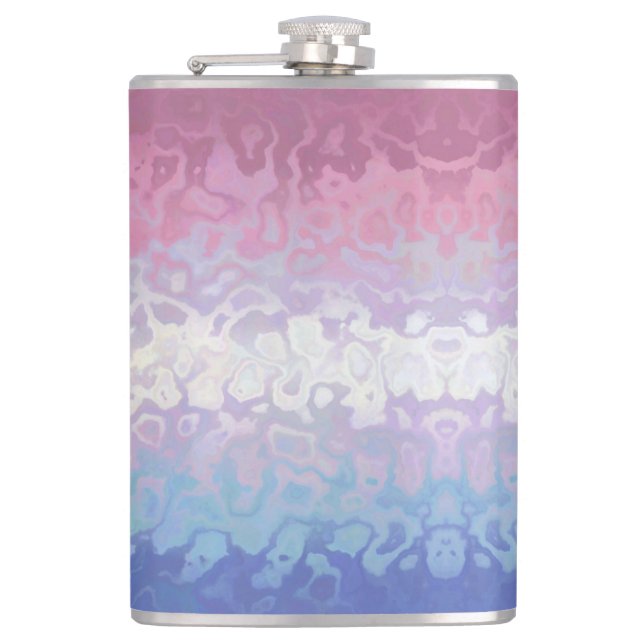 Trippy Ripply Groovy Eccentric Bigender Prilag Flachmann (Vorderseite)