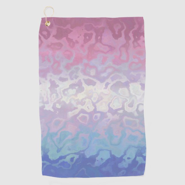Trippy Ripply Groovy Eccentric Bigender Prilag Golfhandtuch (Vorderseite)