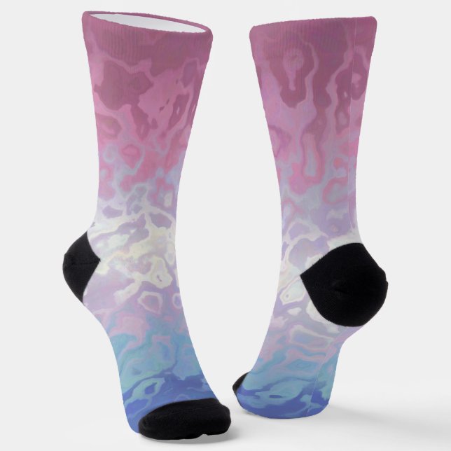 Trippy Ripply Groovy Eccentric Bigender Prilag Socken (Gewinkelt)