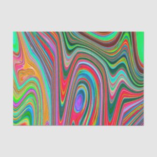 Trippy-Rot-, Grün- und Blaue abstrakte groovige Ku Seidenpapier