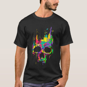 Trippy-Schädel-Pixel-Effekte EDM-Rave-Festival-Hou T-Shirt