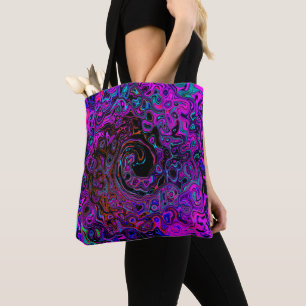 Trippy Schwarz und Magenta Retro Flüssigkeitswirbe