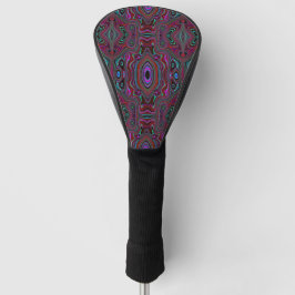 Trippy Seafoam Green und Magenta Abstraktes Muster Golf Headcover