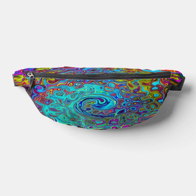Trippy Sky Blue Abstrakt Retro Liquid Swirl Bauchtasche (Ablage )